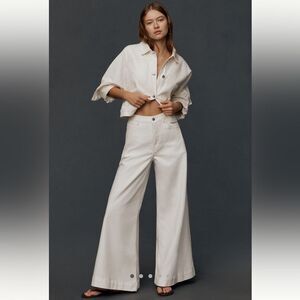 Anthropologie Pilcro Ollie Regenerative Cotton High-Rise Wide-Leg Flare Jeans